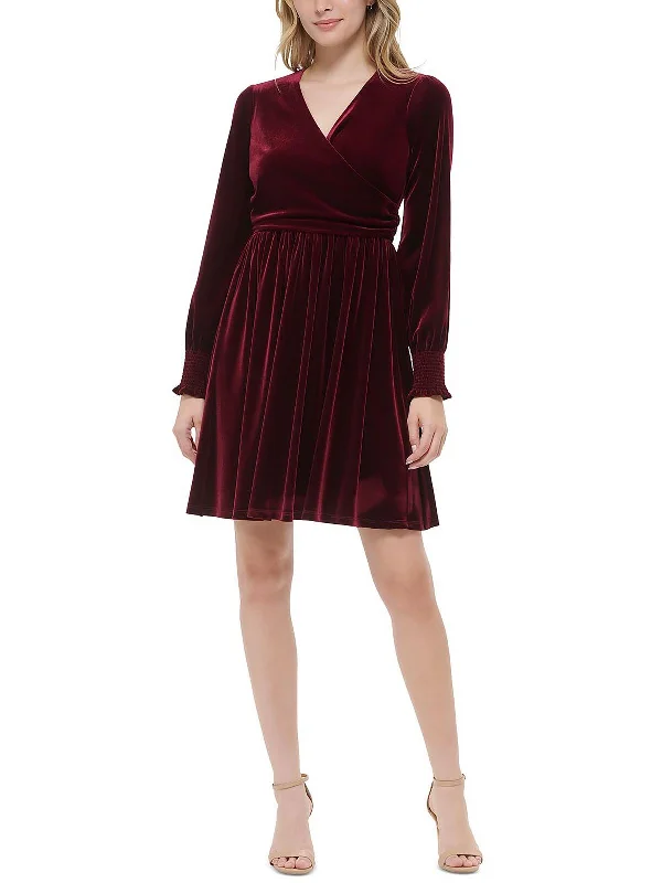 Weekend Exclusive Flash Sale Womens Velvet Knee Midi Dress