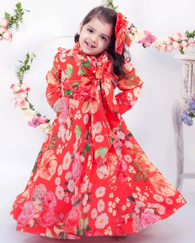 Seasonal Fashion Graceful Movement Pre-Order: Red Floral Gown