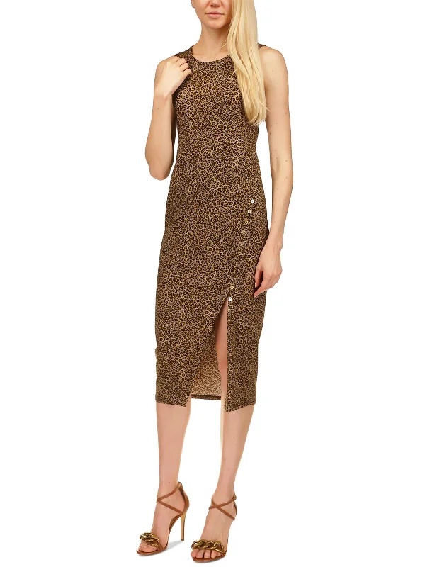 Fresh Fashion Discounts Dreamy Draping Womens Animal Print Calf Midi Dress