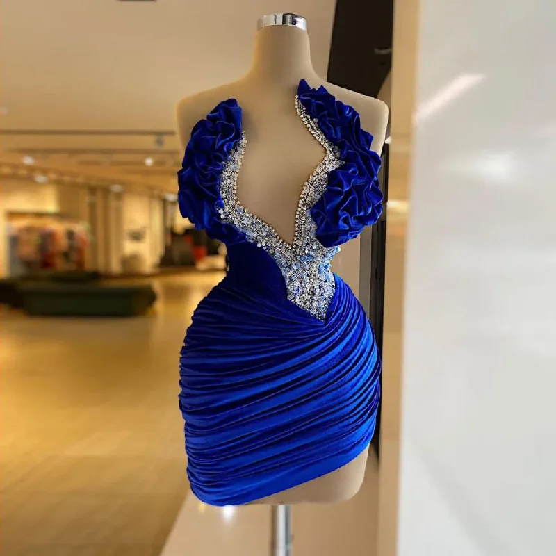 Catch Every Fashion Trend Effortless Sophistication Velour Evening Dresses Women V-Neck Strapless Mermaid Prom Gowns Elegant Beading Custom Blue Party Dress Robes De Soiree