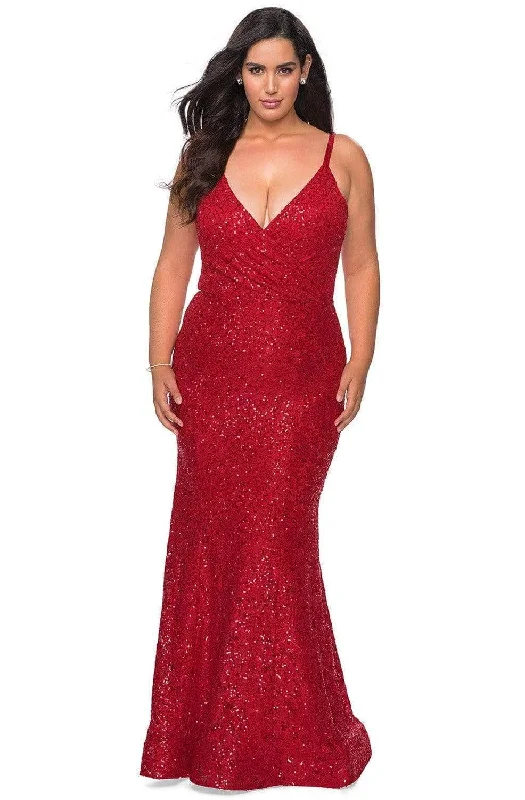 Timeless Elegance Redefined Grab Romantic Date - Night Styles Now La Femme - 29063 Sleeveless Sequin Prom Dress