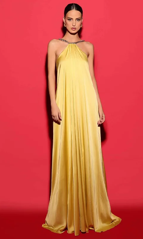 New Arrivals Sleek Design Tarik Ediz 53181 - Halter Sleeveless Long Dress