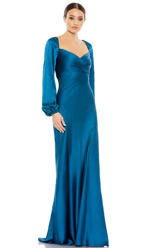 Bold Fashion Sales Playful Elegance Ieena Duggal 49519 - Queen Anne Satin Formal Gown