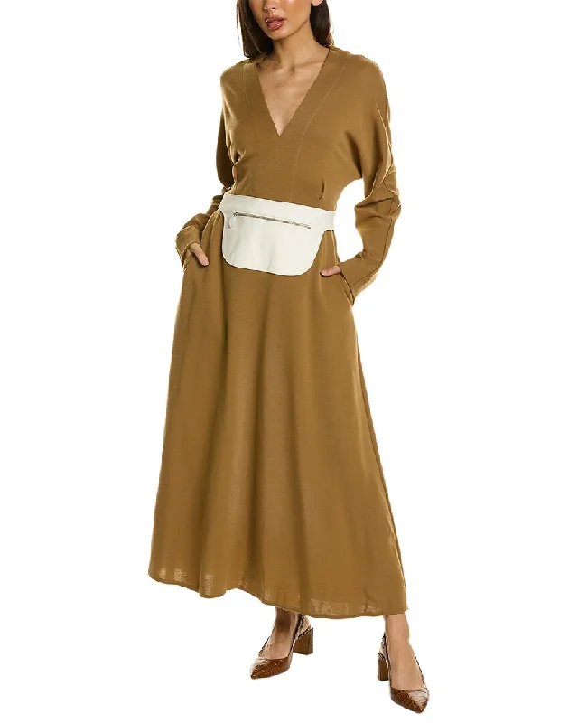 Seasonal Trends Contemporary Elegance LANVIN Front Pouch Midi Dress