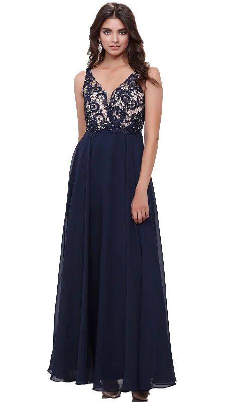 Sale Event, Prices Rock Luxe Layering Nox Anabel - 8297 Sleeveless Lace Bodice A-Line Evening Dress