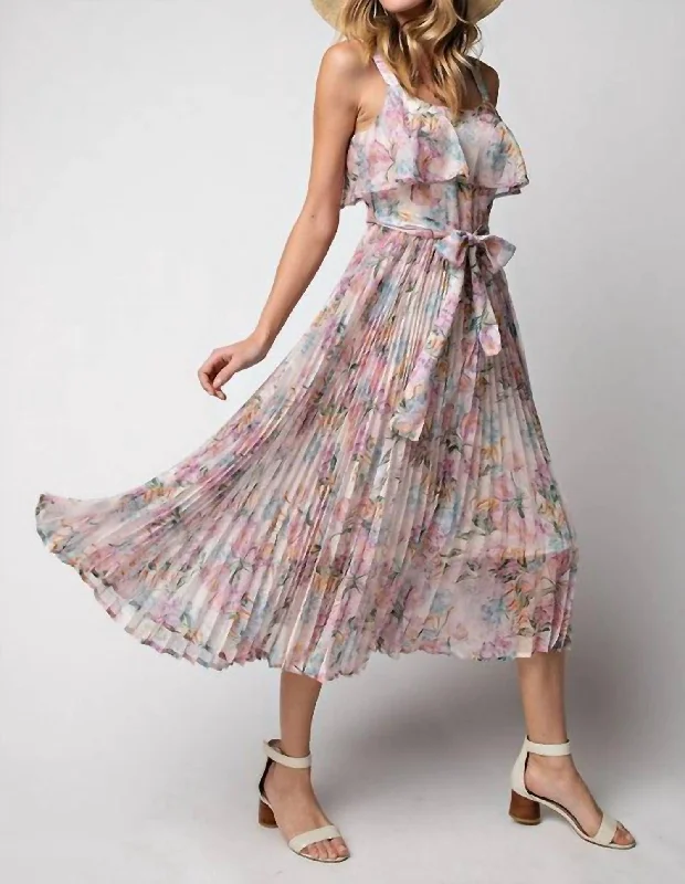 Seasonal Fashion Vintage Elegance Fairy Tale Ending Midi Dress In Multi