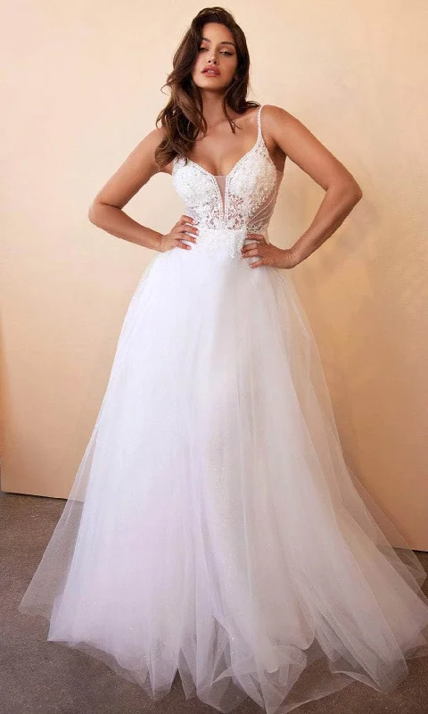 Clearance Sale, All Cheap Save on Classic Elegant Styles Cinderella Divine CD0195W - Floral Lace Tulle Wedding Gown