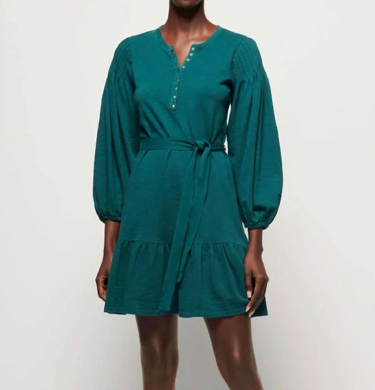 Flash Sales Feminine Elegant Talli Flounce Mini Dress In Deep Teal