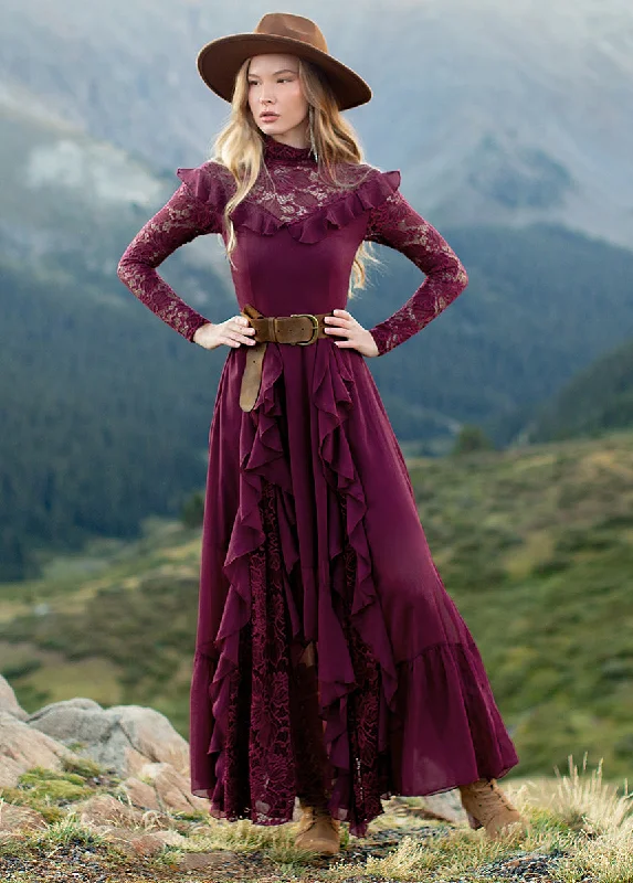 Limited Time Flash Sale Graceful Drape Sveta Maxi Dress in Oxblood