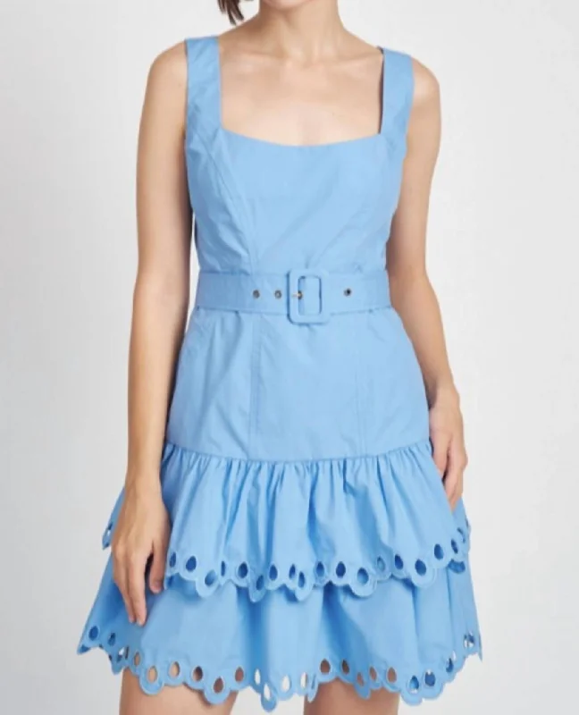 Special Offer For You Contemporary Chic Crista Mini Dress In Blue