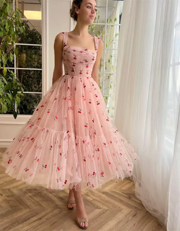 Seasonal Picks Minimalist Elegant Off-the-shoulder Strapless Homecoming Dress for Teens Pleat Corset Sleeveles Formal Cocktail Party A-line Tea-length Prom Gowns