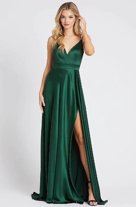 Athleisure Style Sale Luxe Layering Ieena Duggal - 55278I V Neck Satin Gown