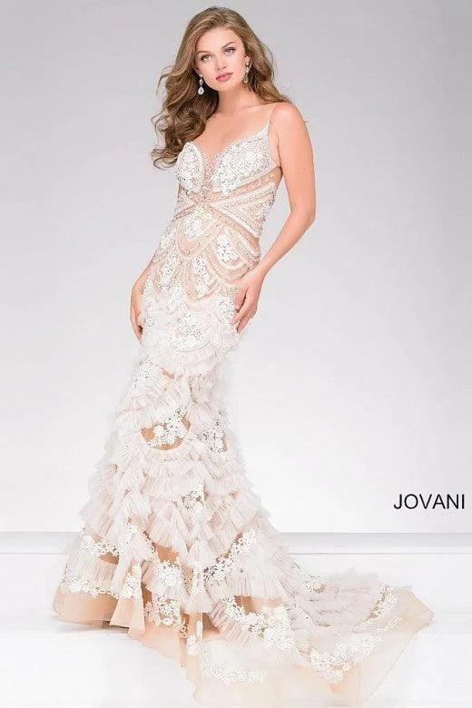 Feminine Style Promotions Alluring Design Jovani 41592 Sleeveless Long Prom Mermaid Dress