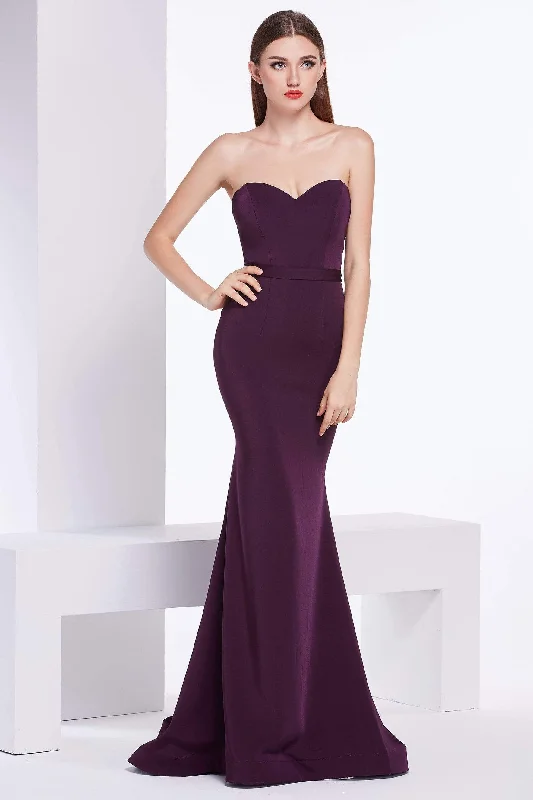 Trendy Pulse Effortless Style J'Adore Dresses - J14047 Strapless Sweetheart Satin Crepe Trumpet Dress