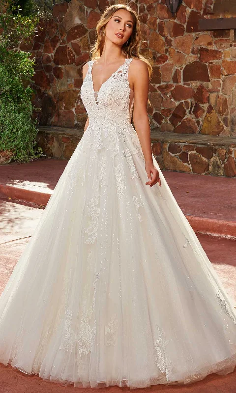 Fashionable Comfort Promotions Everyday Glamour Rachel Allan M817 - Applique A-Line Bridal Gown