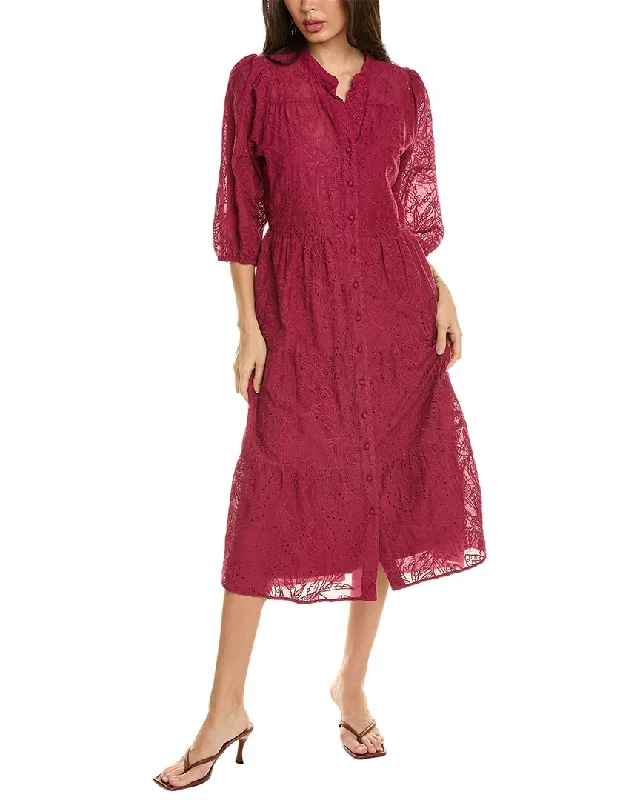 Huge Price Cut Graceful Movement Johnny Was Palmas Ricas Midi Dress