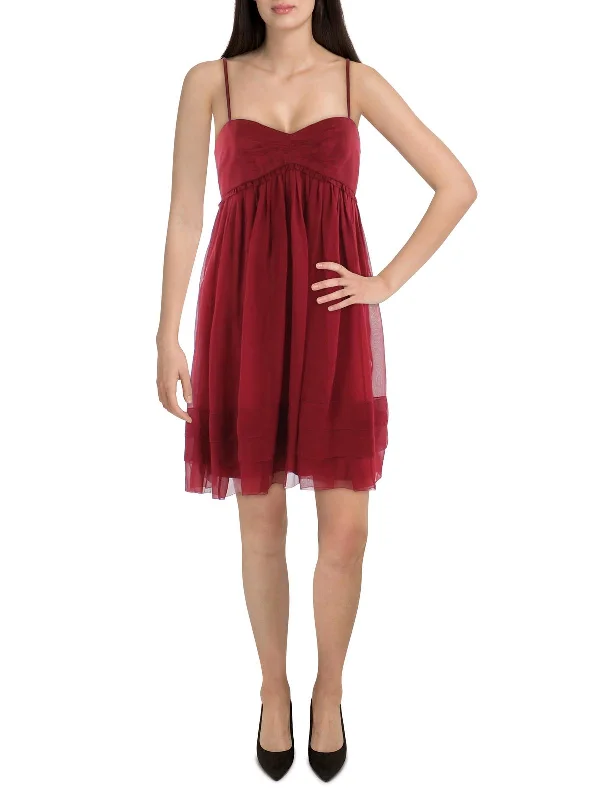 Style Without Limits Chic Allure Womens Chiffon Tiered Mini Dress