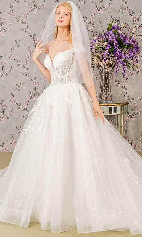 Daily Deals Artful Design GLS by Gloria Bridal GL3489 - Off-Shoulder Embroidered Wedding Gown