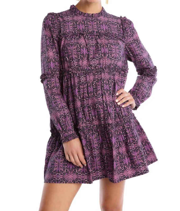 Gift Ideas Exquisite Craftsmanship Sandra Mini Dress In Plum Kaleidoscope