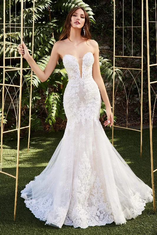 Seasonal Clearance Romantic Date - Night Ensemble Cinderella Divine Bridal - CD928 Strapless Lace Trumpet Gown