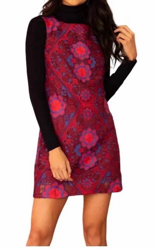 Unbeatable Prices Chic Urban Fashion Look Eyelet Mini Dress In Burgundy