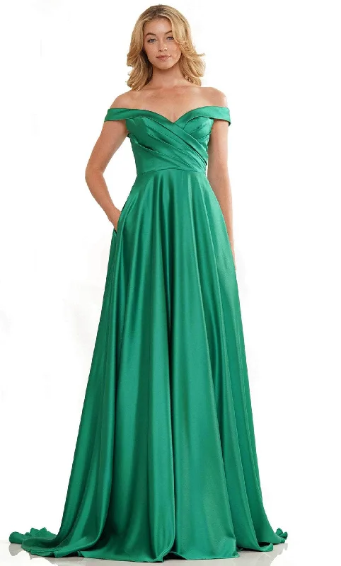 Street Style Discounts Flowy Fabric Colors Dress G1099 - Off Shoulder Satin A-Line Prom Gown