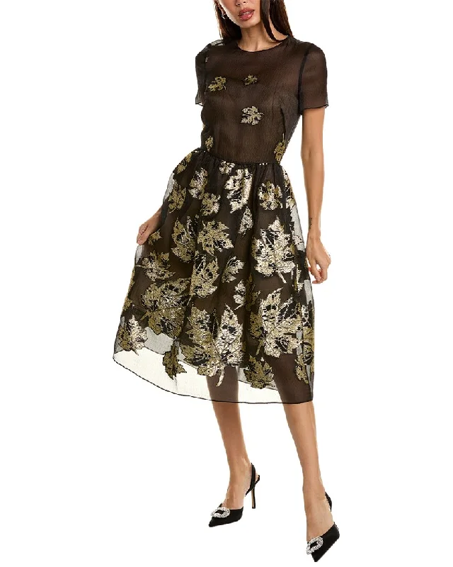 Timeless Style Promotions Grab Romantic Date - Night Styles Now Oscar de la Renta Silk-Blend Midi Dress