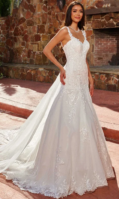 Romantic Fashion Discounts Today Only Rachel Allan M825 - Applique-Ornate Trumpet Bridal Gown