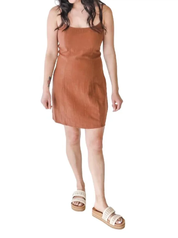 Limited Time Offers Modern Romance Stay Awhile Mini Dress In Toasted Coconut