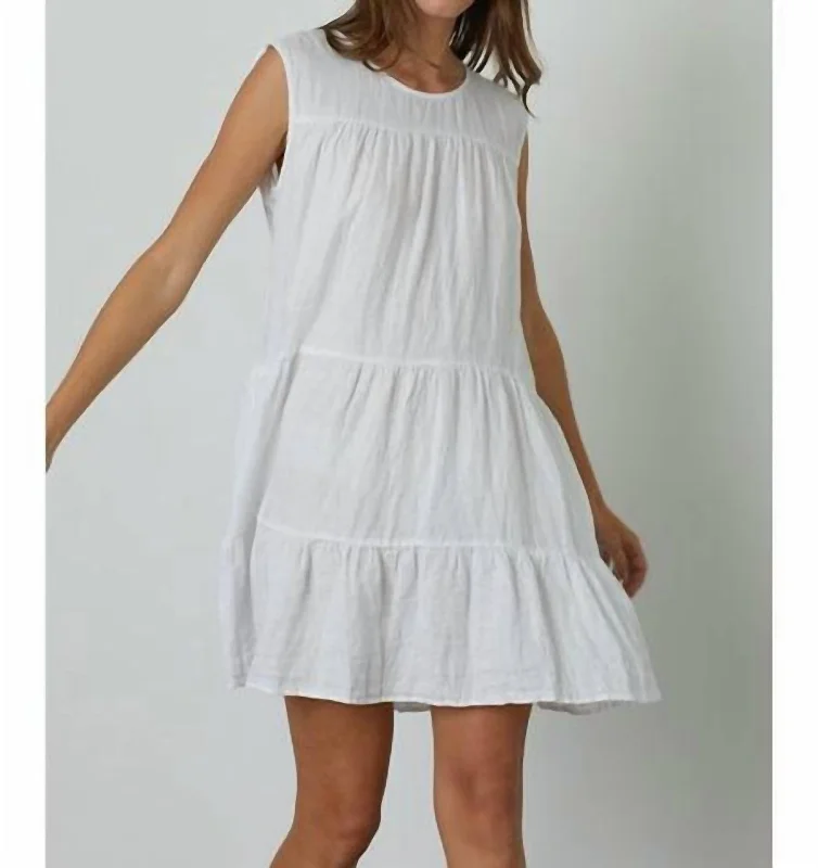 Sporty Fashion Offers Elegant Ensemble Addie Mini Dress In White