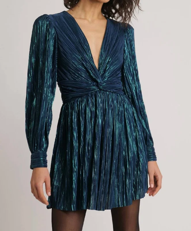 Mega Sales Casual Weekend Relaxed Style Adi Mini Dress In Dark Ocean