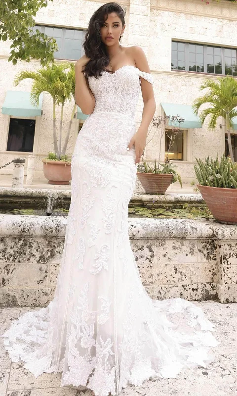 Chic Trends Unveiled Casual Chic Primavera Couture 11104 - Off-Shoulder Embroidered Wedding Dress