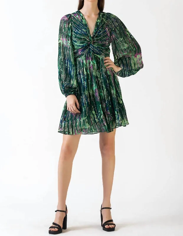 Sale Event, Prices Rock Soft Textures Leighton Mini Dress In Green Tropics