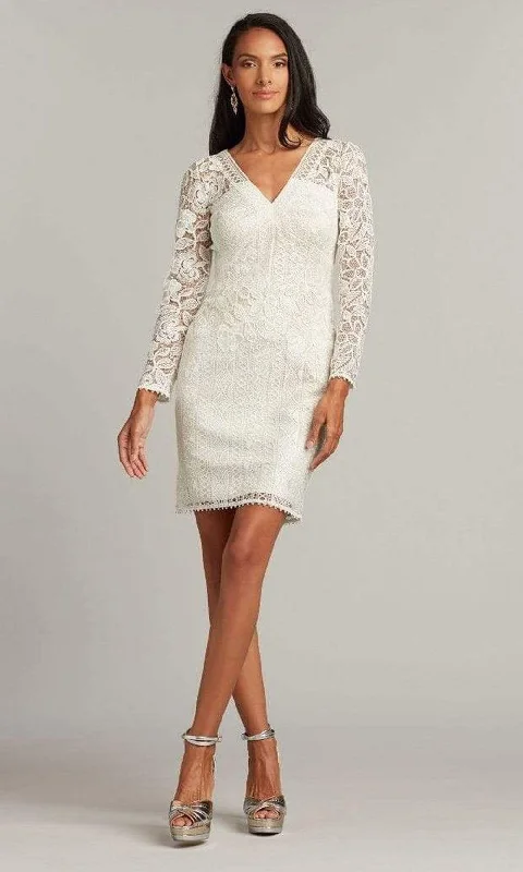 Luxury Fashion Discounts Effortless Grace Tadashi Shoji BDO18590S - Lace V-Neck Formal Dress