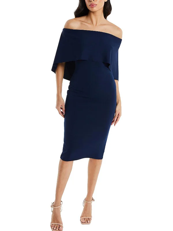 Daily Deals Timeless Elegant Juniors Womens Cape Calf Midi Dress