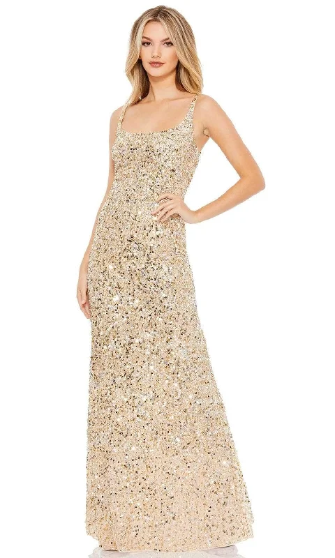 Weekend Exclusive Minimalist Chic Mac Duggal - Sleeveless Sequin Evening Dress 10705 - 1 pc Gold In Size 2 Available