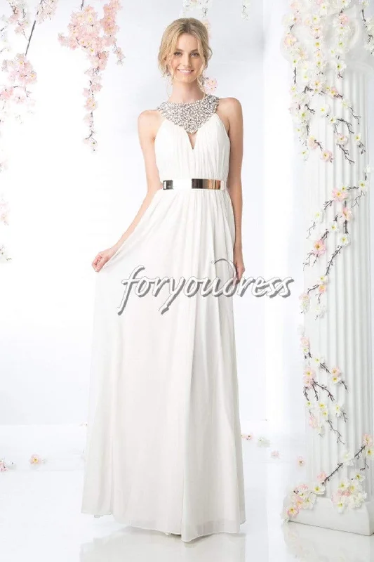 Limited Time Offers Flash Sale Cinderella Divine - J725 Jewel Metallic Belt A-Line Gown