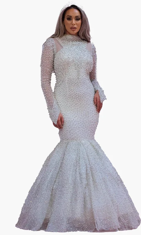 Trendy Women'S Wear Collection Seasonal Trend Chic and Holland BR1988 - Beaded Mermaid Bridal Dress