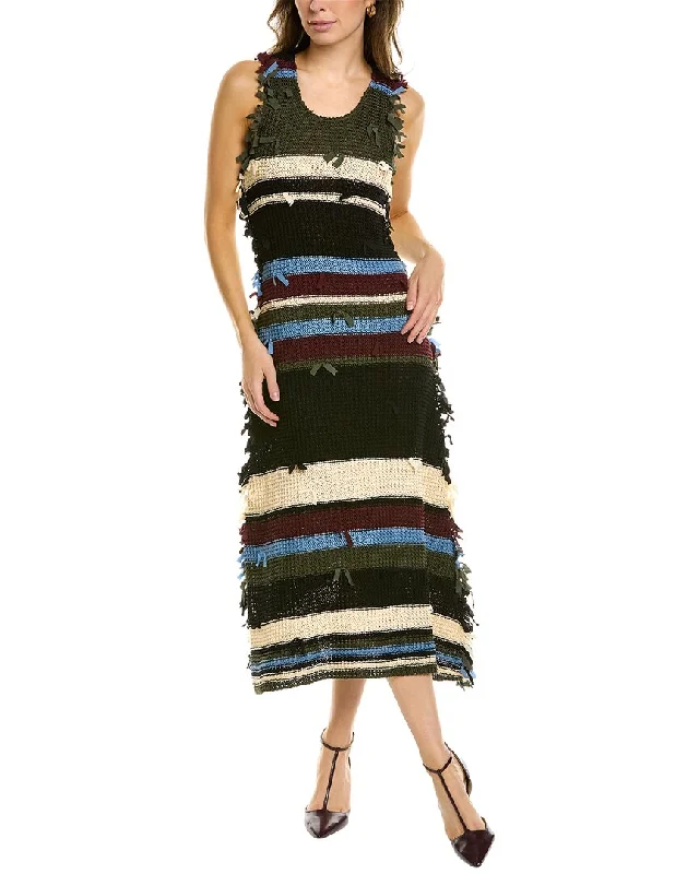 Romantic Chic Deals Hollywood Glam Award - Show Style Ferragamo Crochet Midi Dress