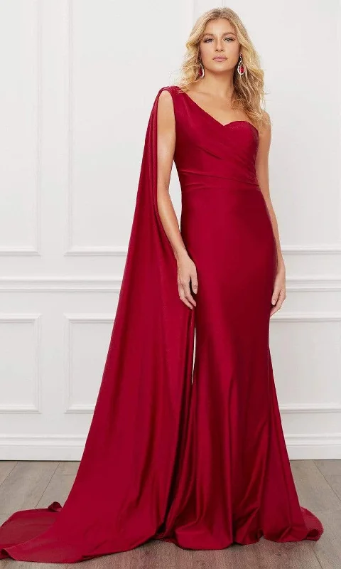 Crazy Price Slashing Feminine Elegance Nox Anabel - E475 Sleeveless One Shoulder Trumpet Dress