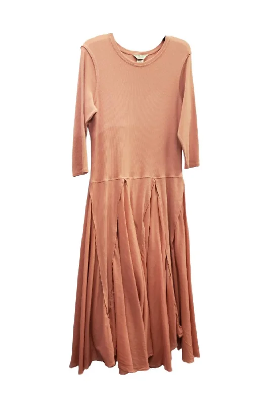 Chic Trends Unveiled Sleek Design Long Sleeve Midi Dress In Rose