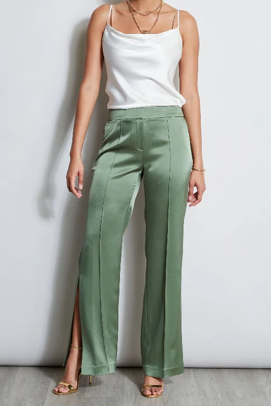 Bold Fashion Sales Exquisite Craftsmanship Satin Side Slit Pant