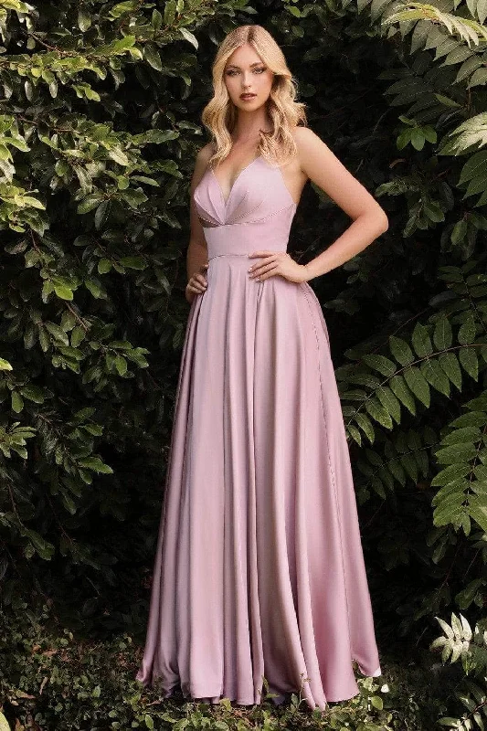 Seasonal Sale Parisian Effortless Chic Style Ladivine 7472 - Satin A-Line Evening Gown