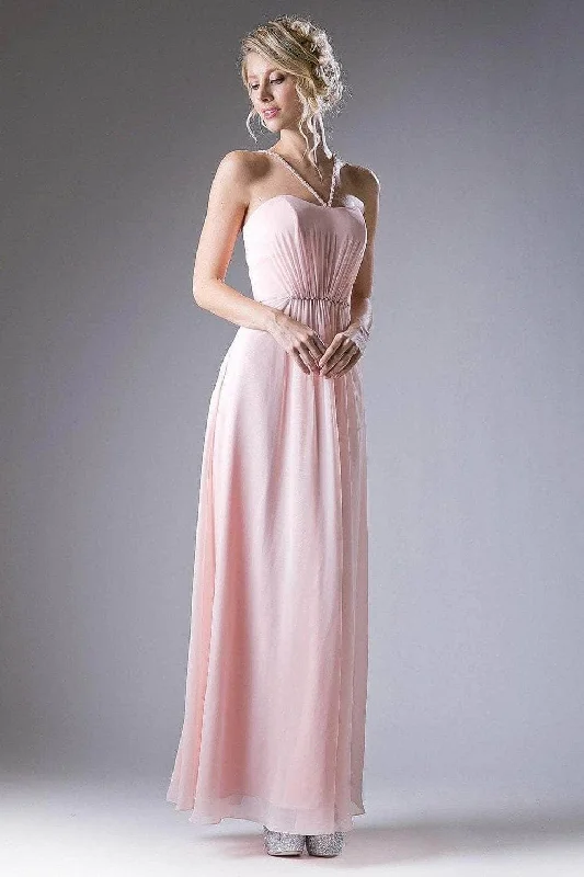 Premium Style Offers Vintage Look Ladivine CH529 - Beaded Strap Sleeveless Prom Dress