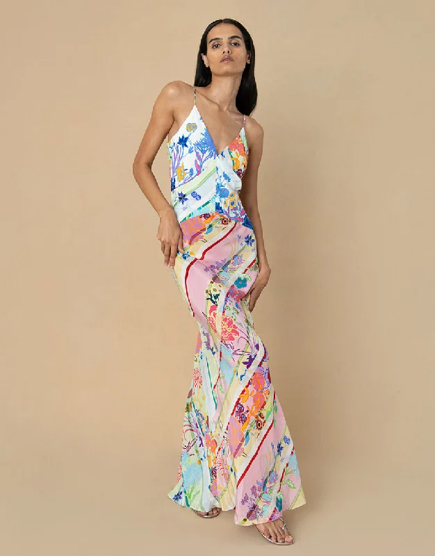 Hot Brand Discounts Limited - Edition Drops Olive Crepe Maxi Dress - Jardin Mix - SALE