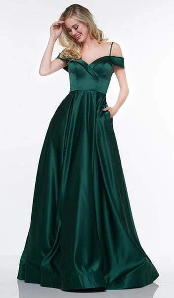 Chic Style Discounts Luxury Style Glow by Colors - Off Shoulder Satin A-Line Prom Gown G841