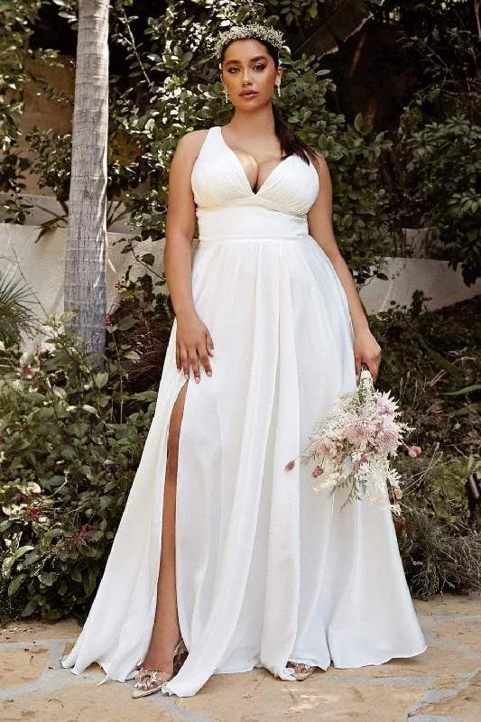 Modish Fashion Discounts Minimalist Chic Cinderella Divine Bridal - 7469WW Plus Size Empire Bridal Dress