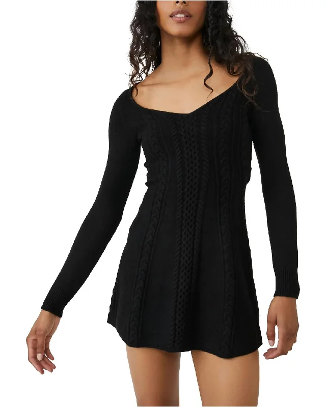 Ends Soon Casual Elegance Small World Mini Dress In Black