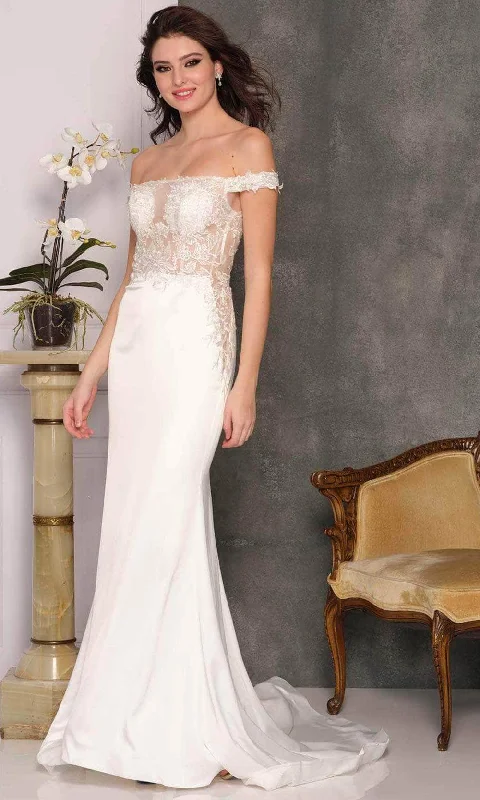 Limited Time Offers Sophisticated Cut Dave & Johnny Bridal A10357 - Sheer Bodice Bridal Gown