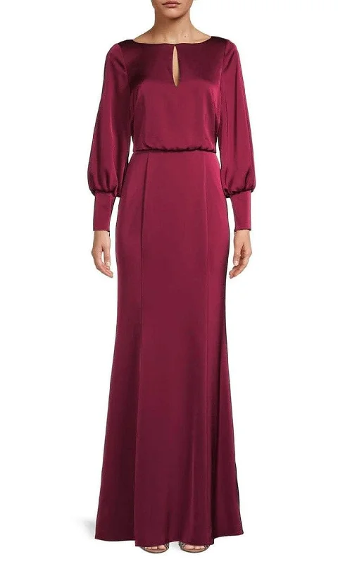 Seasonal Trends Limited - Stock Aidan Mattox MD1E207413 - Long Sleeve Blouson Satin Dress